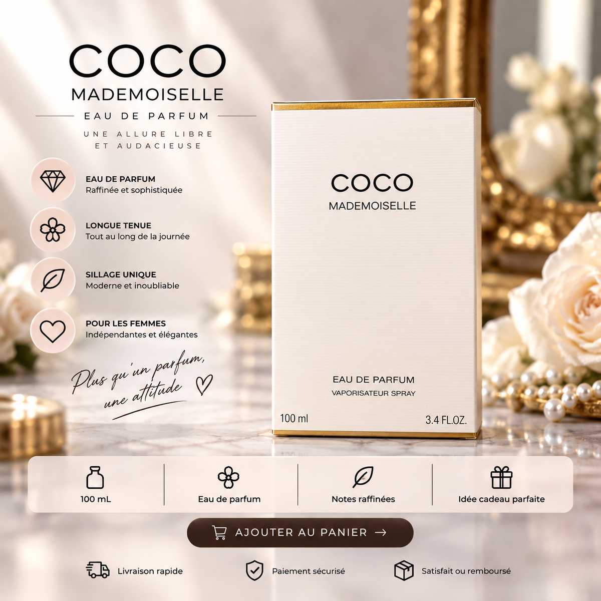 Mademoiselle Chic – Eau de Parfum Femme Orientale Fraîche – 100ml