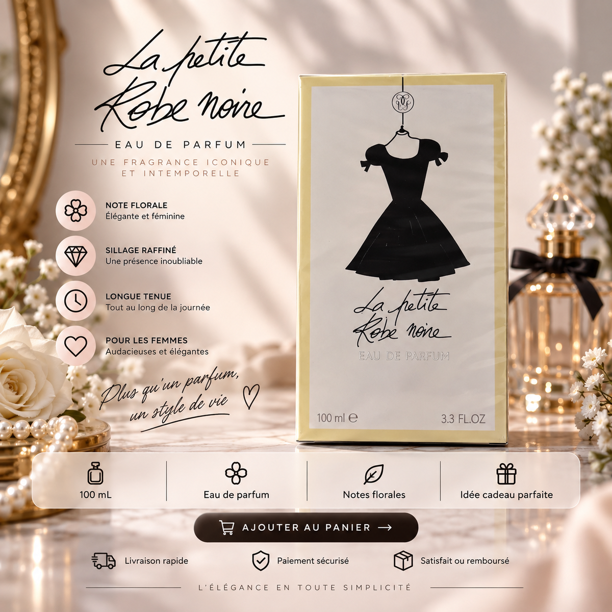 Robe de Soir – Eau de Parfum Femme Florale Gourmande – 100ml